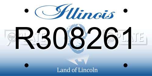 R308261 Illinois License Plate