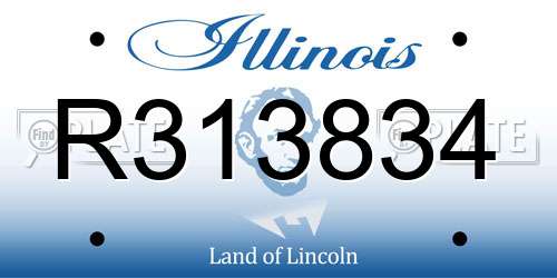 R313834 Illinois License Plate