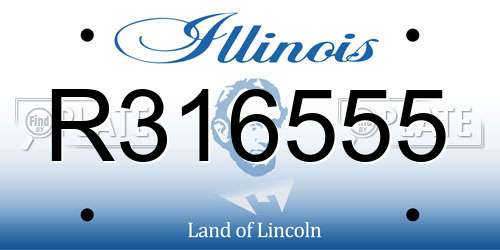 R316555 Illinois License Plate