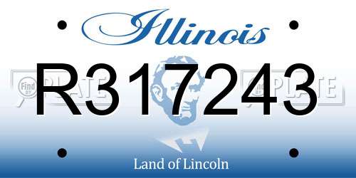 R317243 Illinois License Plate
