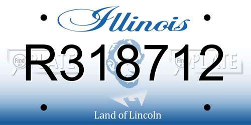 R318712 Illinois License Plate