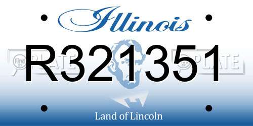 R321351 Illinois License Plate