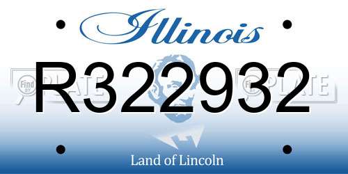R322932 Illinois License Plate