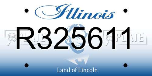 R325611 Illinois License Plate