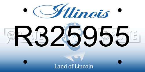R325955 Illinois License Plate