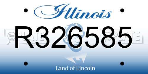 R326585 Illinois License Plate