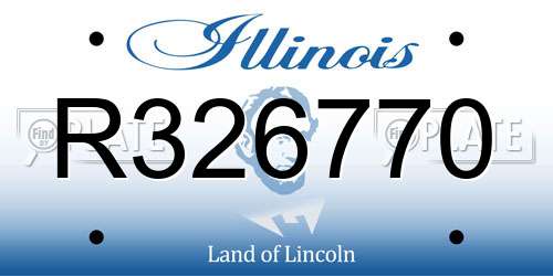 R326770 Illinois License Plate