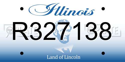 R327138 Illinois License Plate