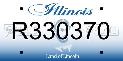 R330370 Illinois License Plate