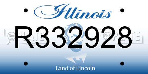 R332928 Illinois License Plate