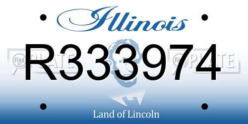 R333974 Illinois License Plate