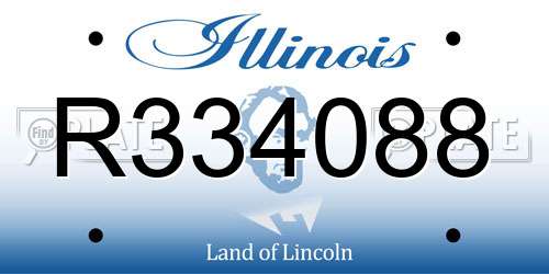 R334088 Illinois License Plate