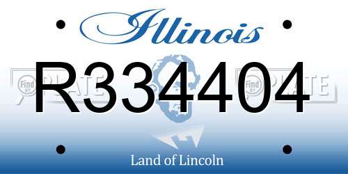 R334404 Illinois License Plate