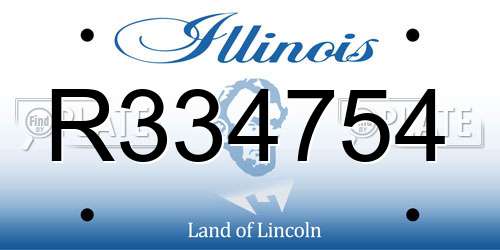 R334754 Illinois License Plate