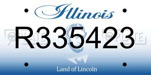 R335423 Illinois License Plate