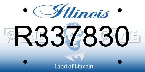 R337830 Illinois License Plate