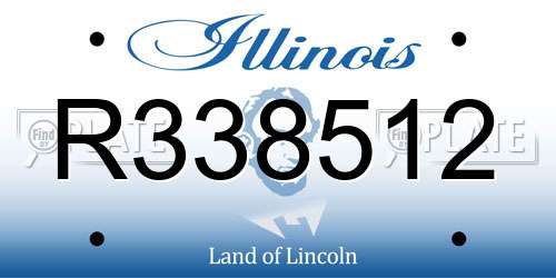R338512 Illinois License Plate