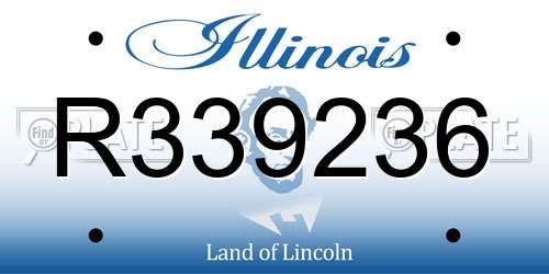 R339236 Illinois License Plate