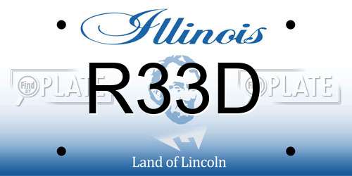 R33D Illinois License Plate