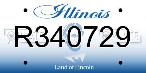 R340729 Illinois License Plate