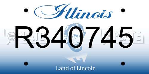 R340745 Illinois License Plate