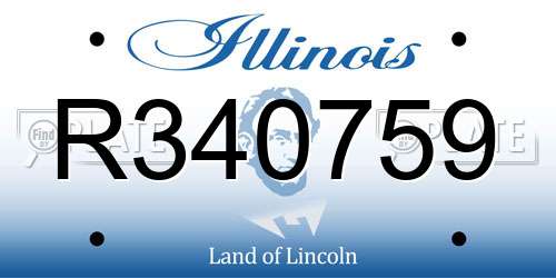 R340759 Illinois License Plate