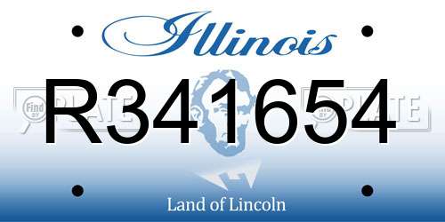 R341654 Illinois License Plate