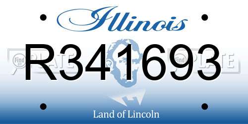 R341693 Illinois License Plate