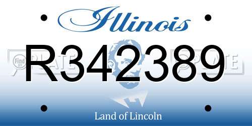 R342389 Illinois License Plate
