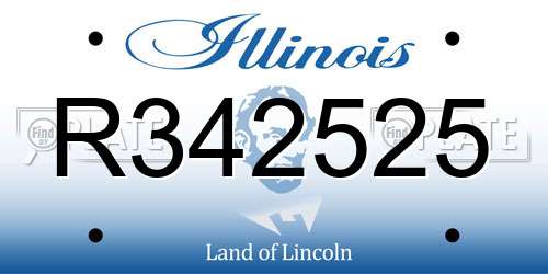 R342525 Illinois License Plate