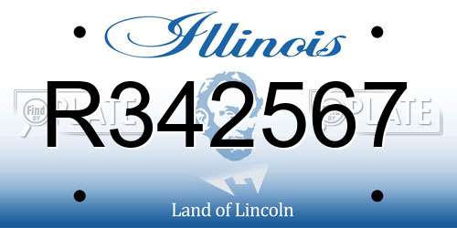R342567 Illinois License Plate
