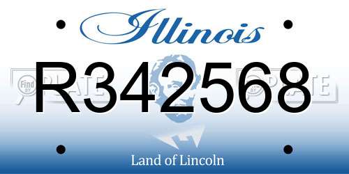 R342568 Illinois License Plate