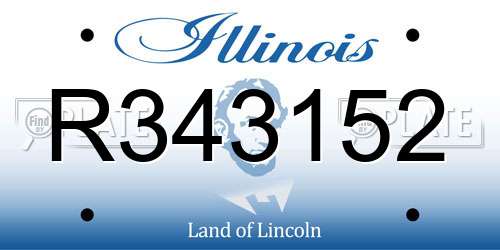 R343152 Illinois License Plate