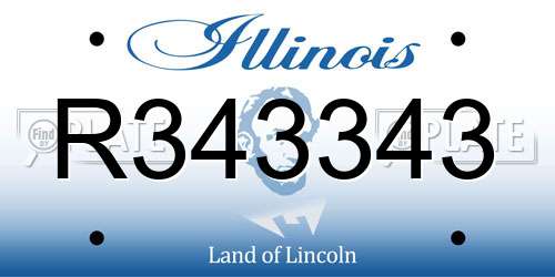 R343343 Illinois License Plate