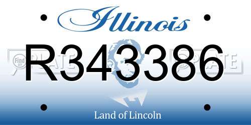 R343386 Illinois License Plate