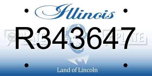 R343647 Illinois License Plate