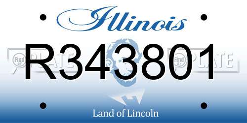 R343801 Illinois License Plate