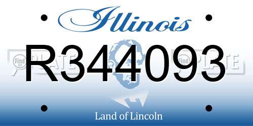 R344093 Illinois License Plate