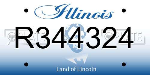 R344324 Illinois License Plate