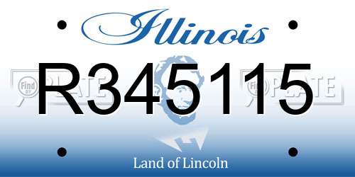R345115 Illinois License Plate