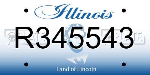 R345543 Illinois License Plate