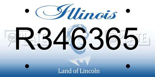 R346365 Illinois License Plate