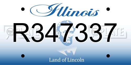 R347337 Illinois License Plate