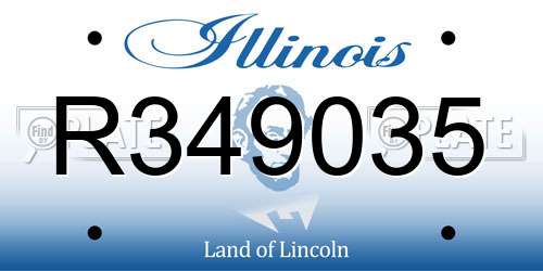 R349035 Illinois License Plate