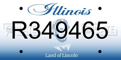 R349465 Illinois License Plate