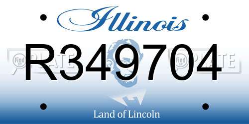 R349704 Illinois License Plate