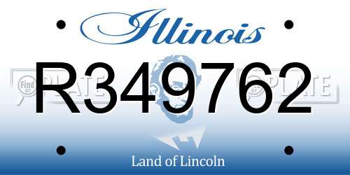 R349762 Illinois License Plate