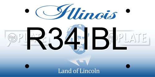 R34IBL Illinois License Plate