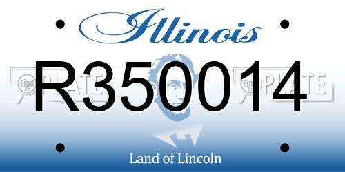 R350014 Illinois License Plate