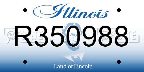 R350988 Illinois License Plate